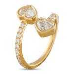 LB Exclusive 18K Yellow Gold 1.55ct Diamond Bypass Heart Ring ALR-20202-Y
