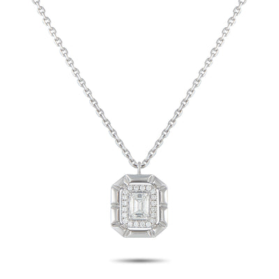 LB Exclusive 18K White Gold 0.62ct Diamond Pendant Necklace ANK-19783