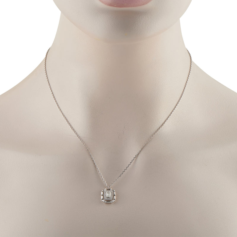 LB Exclusive 18K White Gold 0.62ct Diamond Pendant Necklace ANK-19783