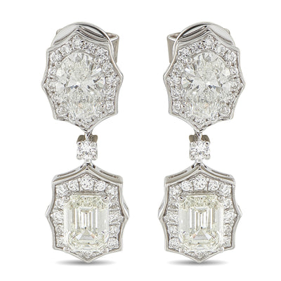 LB Exclusive 18K White Gold 3.91ct Diamond Earrings AER-19788