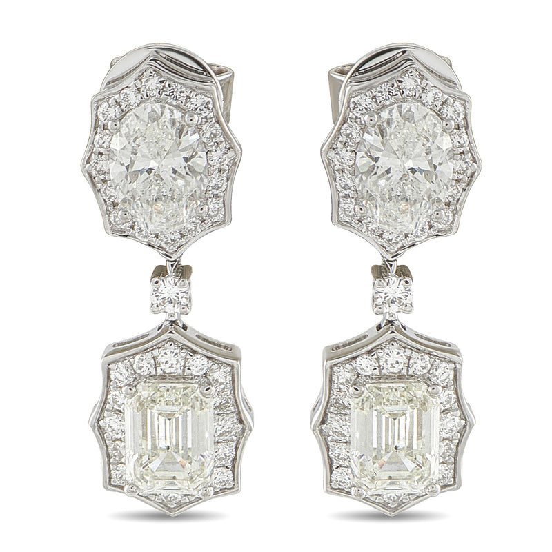 LB Exclusive 18K White Gold 3.91ct Diamond Earrings AER-19788