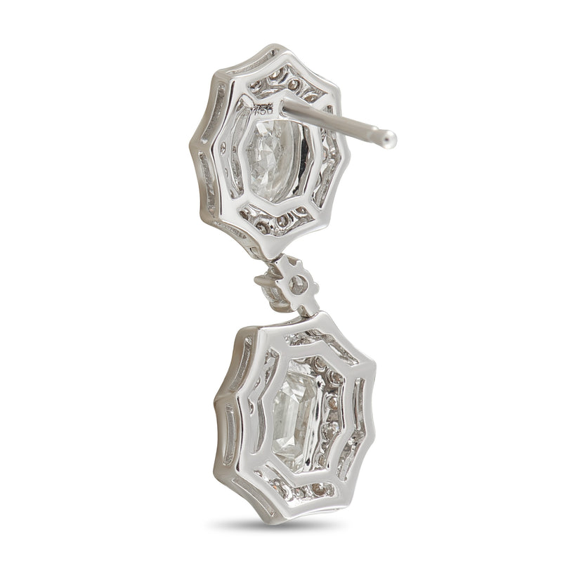 LB Exclusive 18K White Gold 3.91ct Diamond Earrings AER-19788