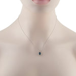 LB Exclusive Platinum 0.39ct Diamond and Sapphire Pendant Necklace MF21-041326