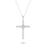LB Exclusive Platinum 1.95ct Diamond Cross Pendant Necklace MF39-041326