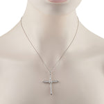 LB Exclusive Platinum 1.95ct Diamond Cross Pendant Necklace MF39-041326