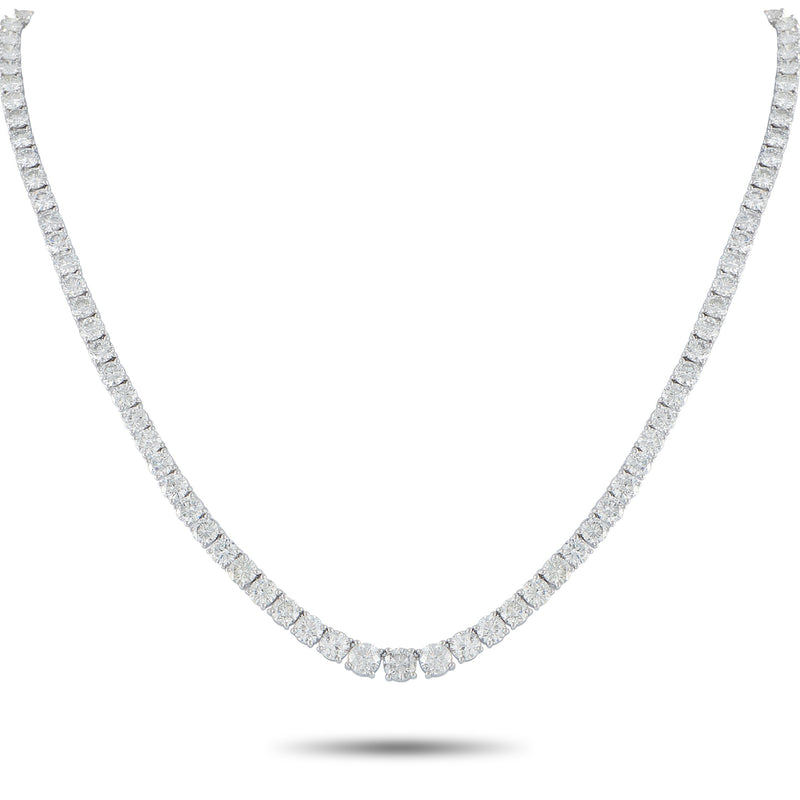 LB Exclusive Platinum 40.47ct Diamond Tennis Necklace MF03-041526