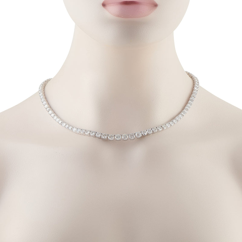 LB Exclusive Platinum 40.47ct Diamond Tennis Necklace MF03-041526