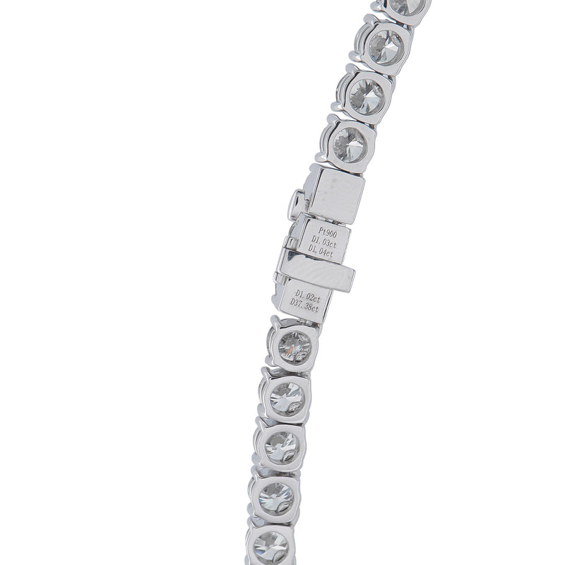 LB Exclusive Platinum 40.47ct Diamond Tennis Necklace MF03-041526