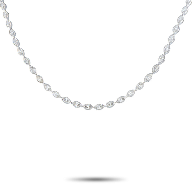 LB Exclusive 18K White Gold 13.75ct Diamond Necklace ANK-20965