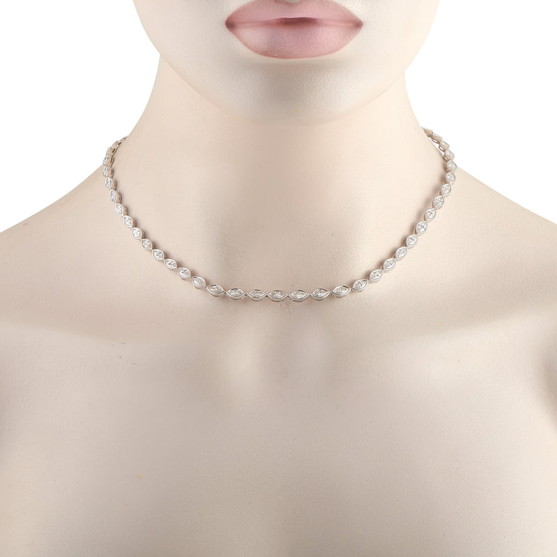 LB Exclusive 18K White Gold 13.75ct Diamond Necklace ANK-20965