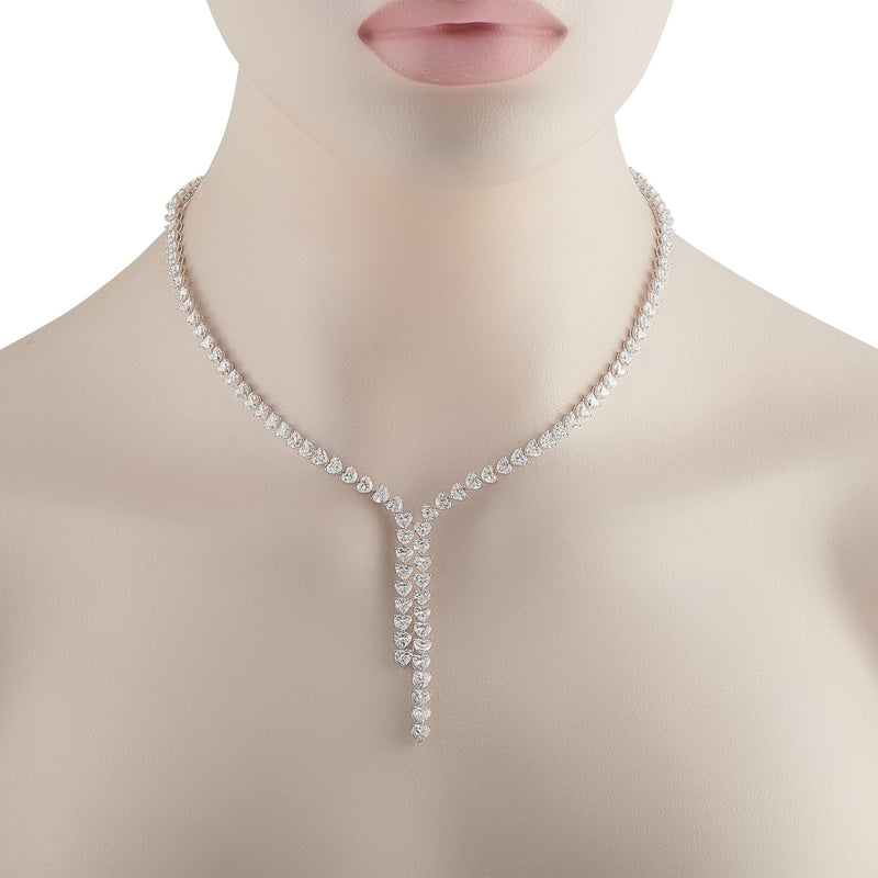 LB Exclusive 18K White Gold 31.0ct Diamond Necklace ANK-20948-1