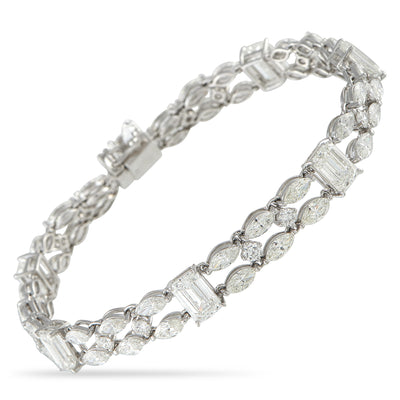 LB Exclusive 18K White Gold 14.40ct Diamond Bracelet ALB-20010