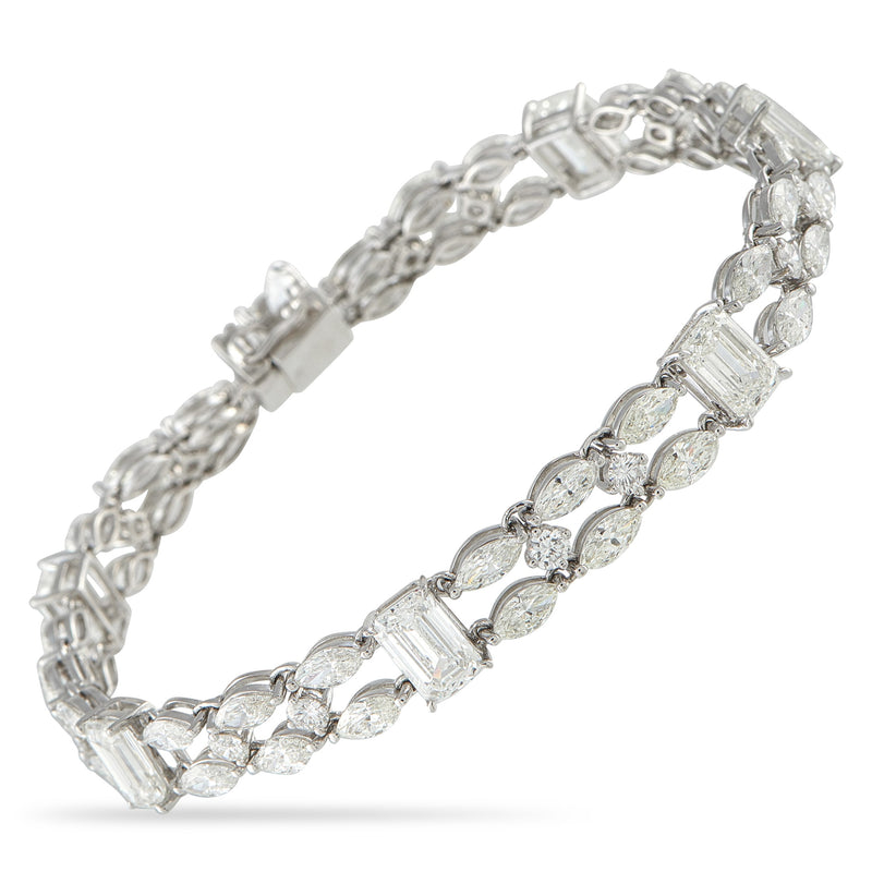 LB Exclusive 18K White Gold 14.40ct Diamond Bracelet ALB-20010