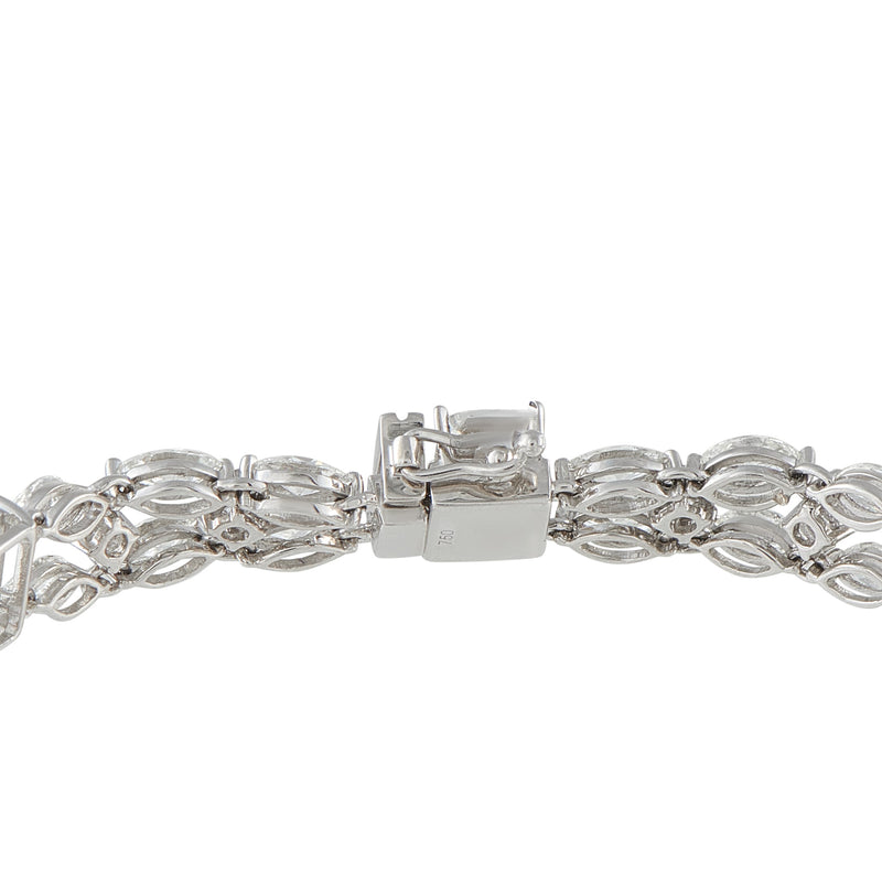 LB Exclusive 18K White Gold 14.40ct Diamond Bracelet ALB-20010