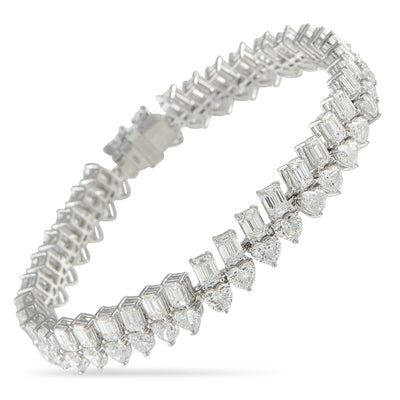 LB Exclusive 18K White Gold 18.30ct Diamond Bracelet ALB-21039