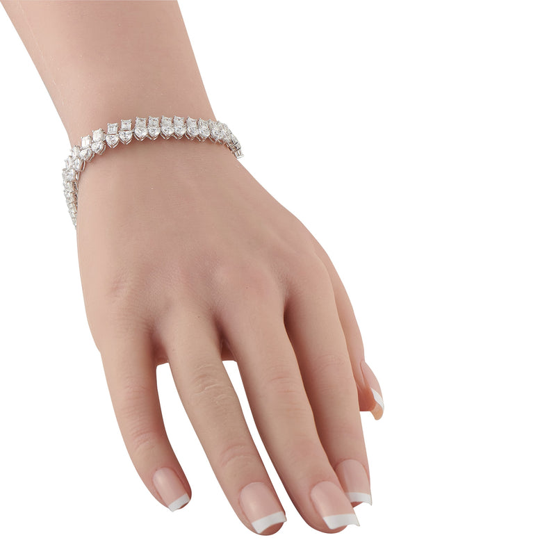 LB Exclusive 18K White Gold 18.30ct Diamond Bracelet ALB-21039