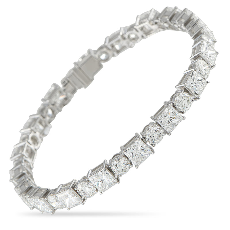 LB Exclusive 18K White Gold 19.50ct Diamond Tennis Bracelet ALB-21014