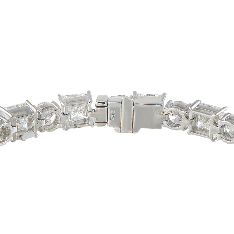 LB Exclusive 18K White Gold 19.50ct Diamond Tennis Bracelet ALB-21014