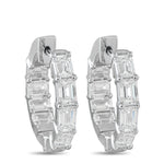 LB Exclusive 18K White Gold 3.80ct Diamond Hoop Earrings AER-20760