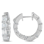 LB Exclusive 18K White Gold 3.80ct Diamond Hoop Earrings AER-20760