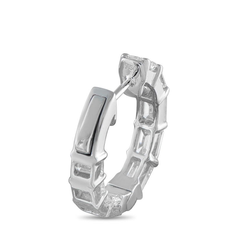 LB Exclusive 18K White Gold 3.80ct Diamond Hoop Earrings AER-20760