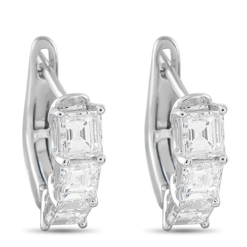 LB Exclusive 18K White Gold 1.85ct Diamond Earrings AER-19360