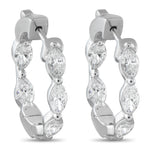 LB Exclusive 18K White Gold 2.40ct Diamond Hoop Earrings AER-20854