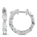 LB Exclusive 18K White Gold 2.40ct Diamond Hoop Earrings AER-20854