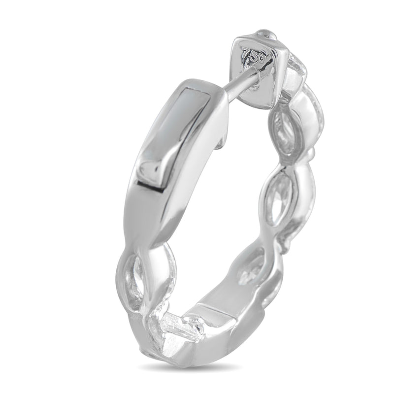 LB Exclusive 18K White Gold 2.40ct Diamond Hoop Earrings AER-20854