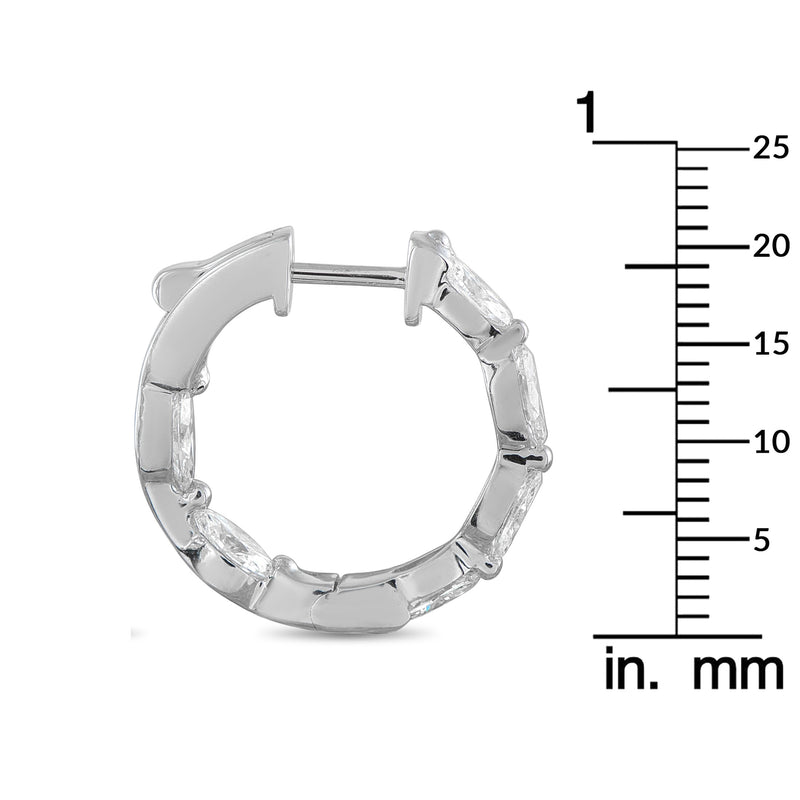 LB Exclusive 18K White Gold 2.40ct Diamond Hoop Earrings AER-20854