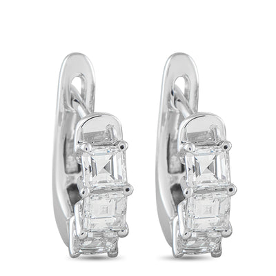 LB Exclusive 18K White Gold 1.10ct Diamond Earrings AER-20709