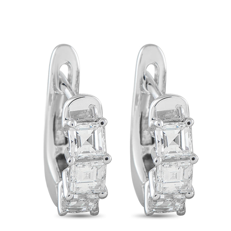 LB Exclusive 18K White Gold 1.10ct Diamond Earrings AER-20709