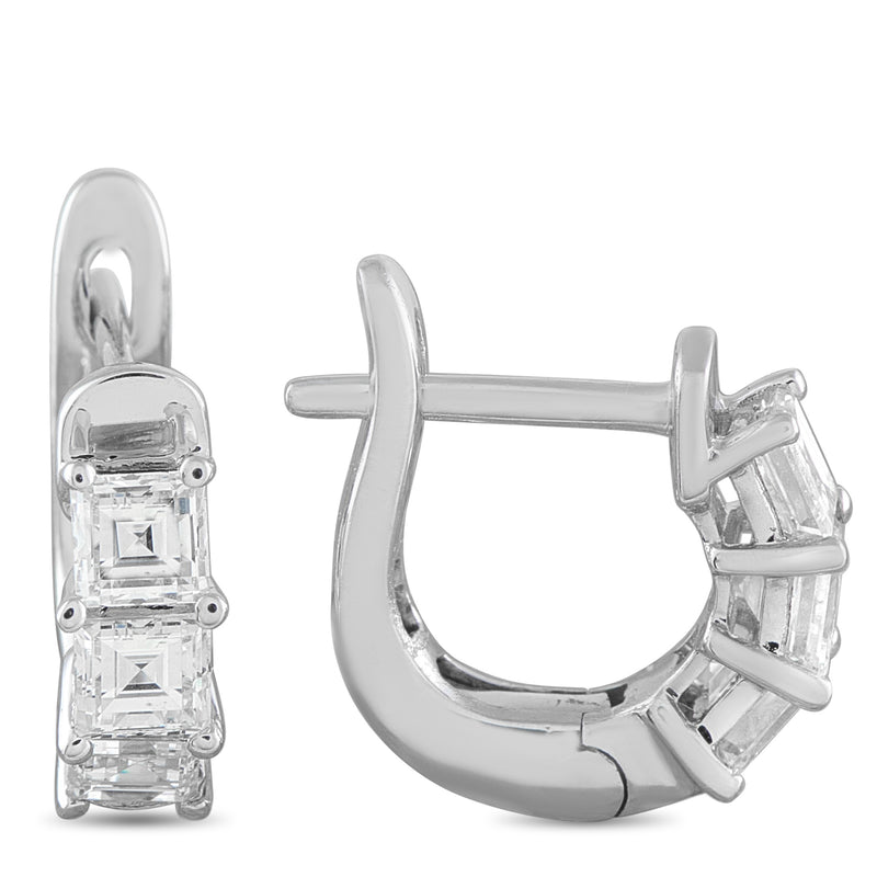 LB Exclusive 18K White Gold 1.10ct Diamond Earrings AER-20709