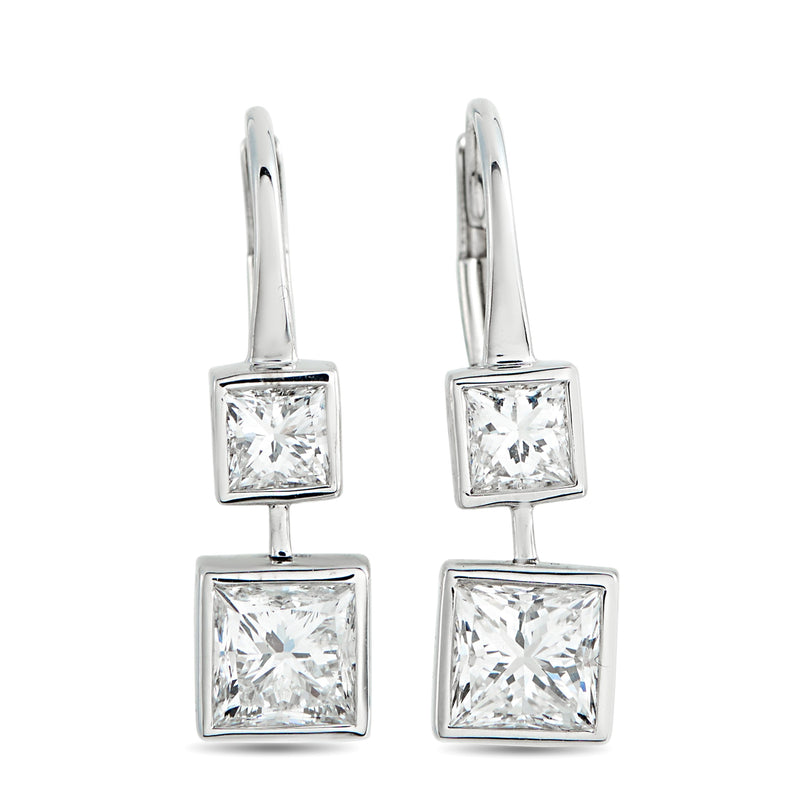 LB Exclusive 18K White Gold 1.92ct Diamond Earrings AER-21650