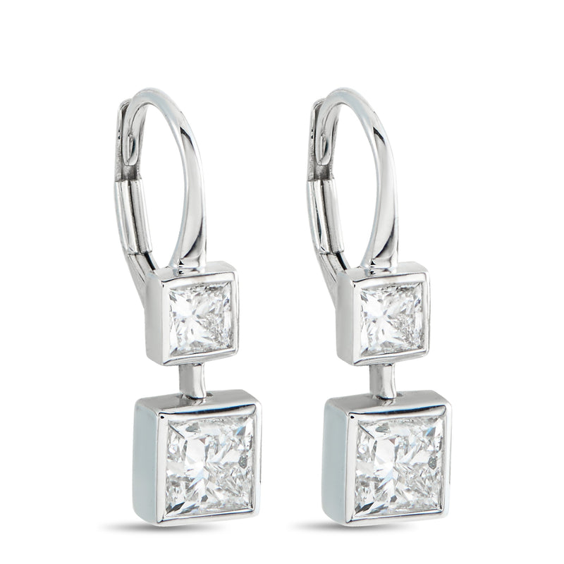 LB Exclusive 18K White Gold 1.92ct Diamond Earrings AER-21650