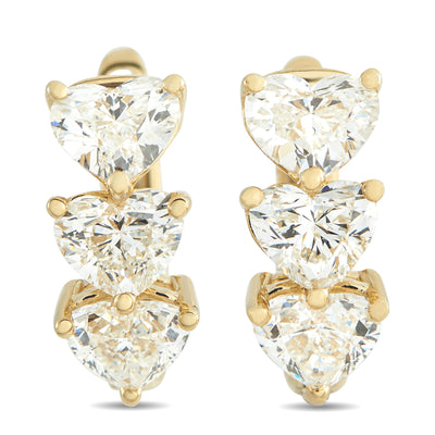 LB Exclusive 18K Yellow Gold 3.0ct Diamond Earrings AER-19350-1-Y