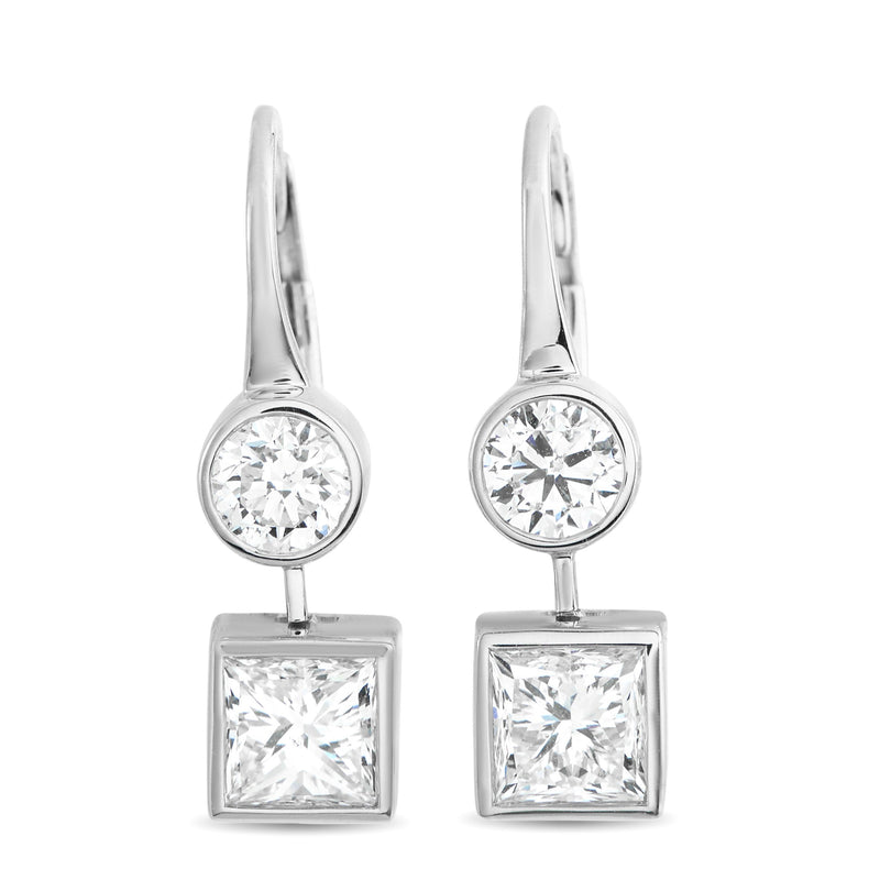 LB Exclusive 18K White Gold 2.04ct Diamond Earrings AER-21649