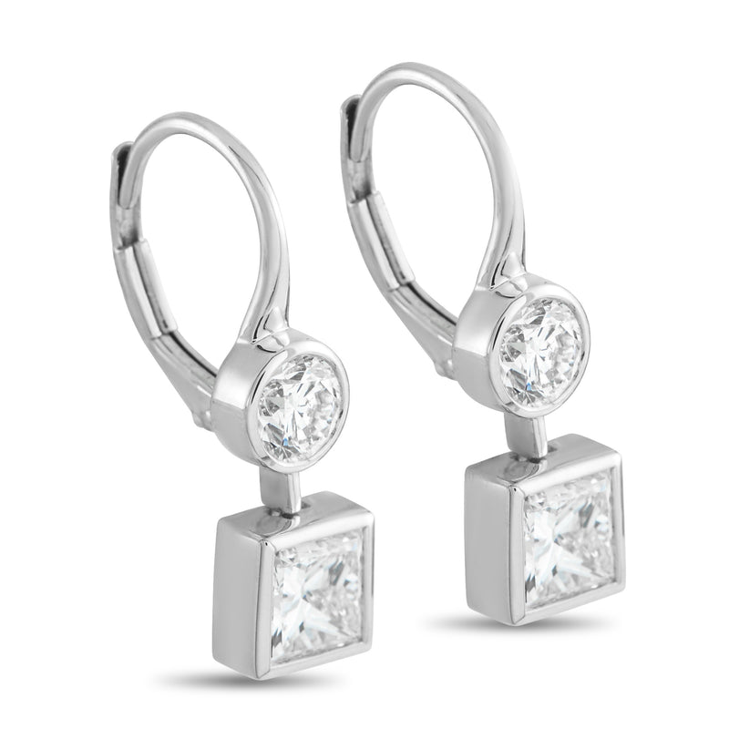 LB Exclusive 18K White Gold 2.04ct Diamond Earrings AER-21649