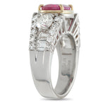 LB Exclusive Platinum 1.60ct Diamond and Ruby Ring MF14-050726