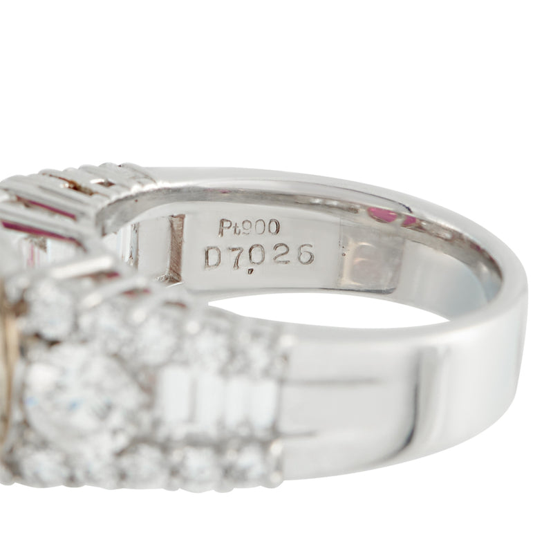 LB Exclusive Platinum 1.60ct Diamond and Ruby Ring MF14-050726