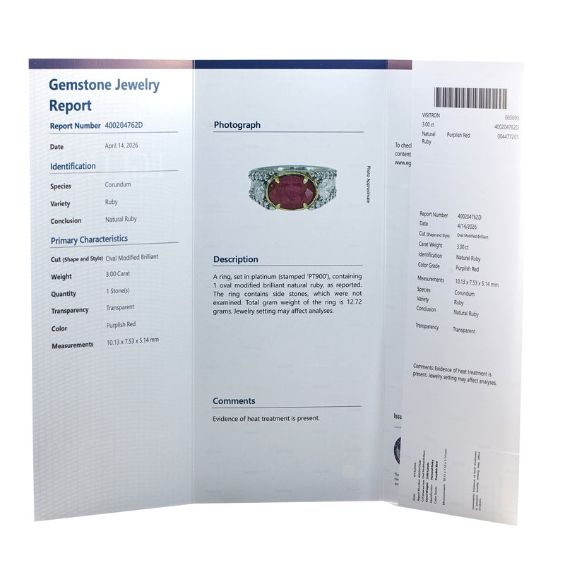 LB Exclusive Platinum 1.60ct Diamond and Ruby Ring MF14-050726