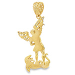 10K Two Tone Gold Saint Michael Pendant 33929