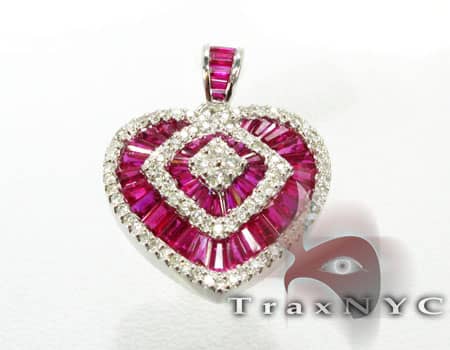 Mini Ruby Heart Pendant 3426 - Image 2