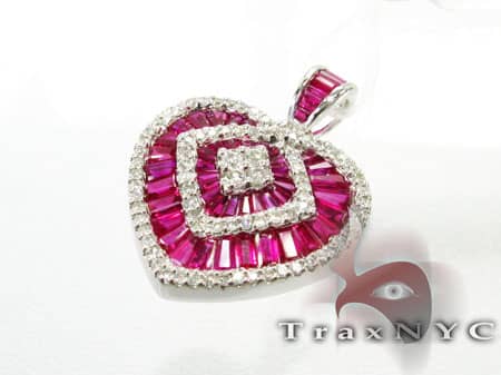 Mini Ruby Heart Pendant 3426 - Image 3