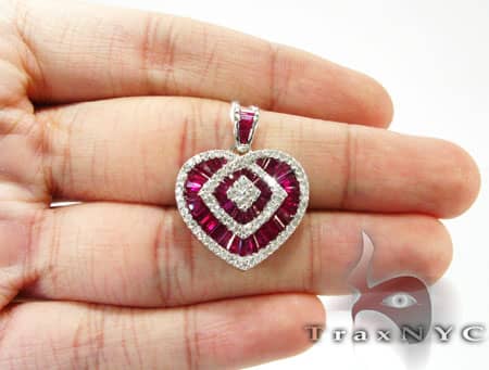 Mini Ruby Heart Pendant 3426 - Image 5