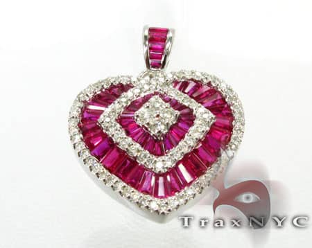 Mini Ruby Heart Pendant 3426 - Image 1