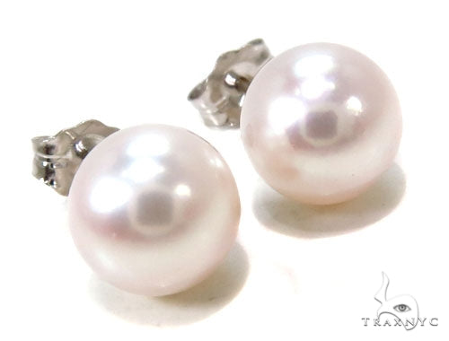 14K Gold Pearl Earrings 36892 - Image 2