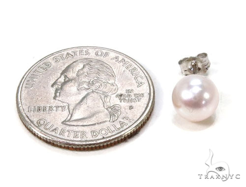 14K Gold Pearl Earrings 36892 - Image 4