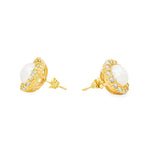 Prong Diamond Pearl Earrings 36949
