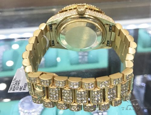 36mm Fully Iced 18K Yellow Gold Presidential Rolex Watch 63899 - Image 4